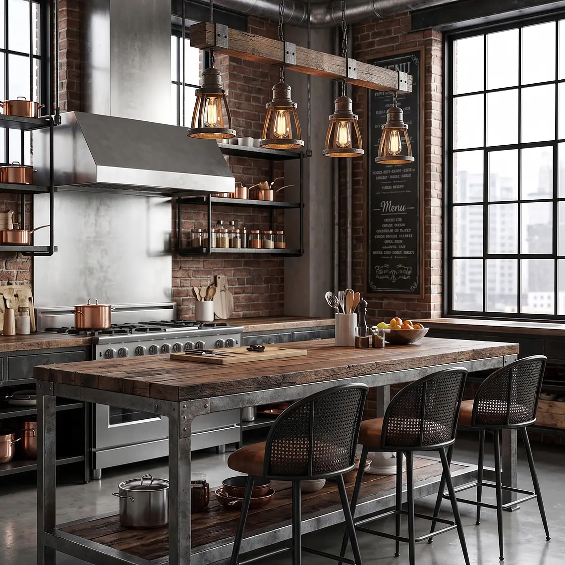 Taburete Ratán PU Antique Giratorio 6