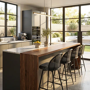 Pack 2 Taburete Ratán PU Antique Giratorio