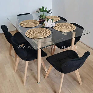  Mesa Crox 160 x 90cms  + 6  Sillas Mariposa Velvet 