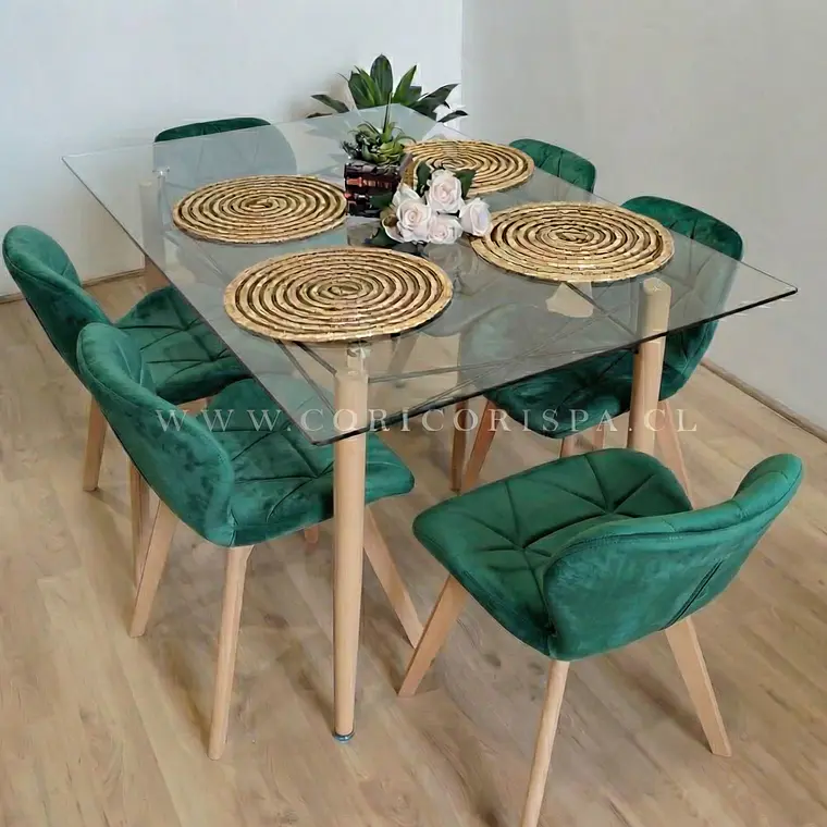  Mesa Crox 160 x 90cms  + 6  Sillas Mariposa Velvet  5