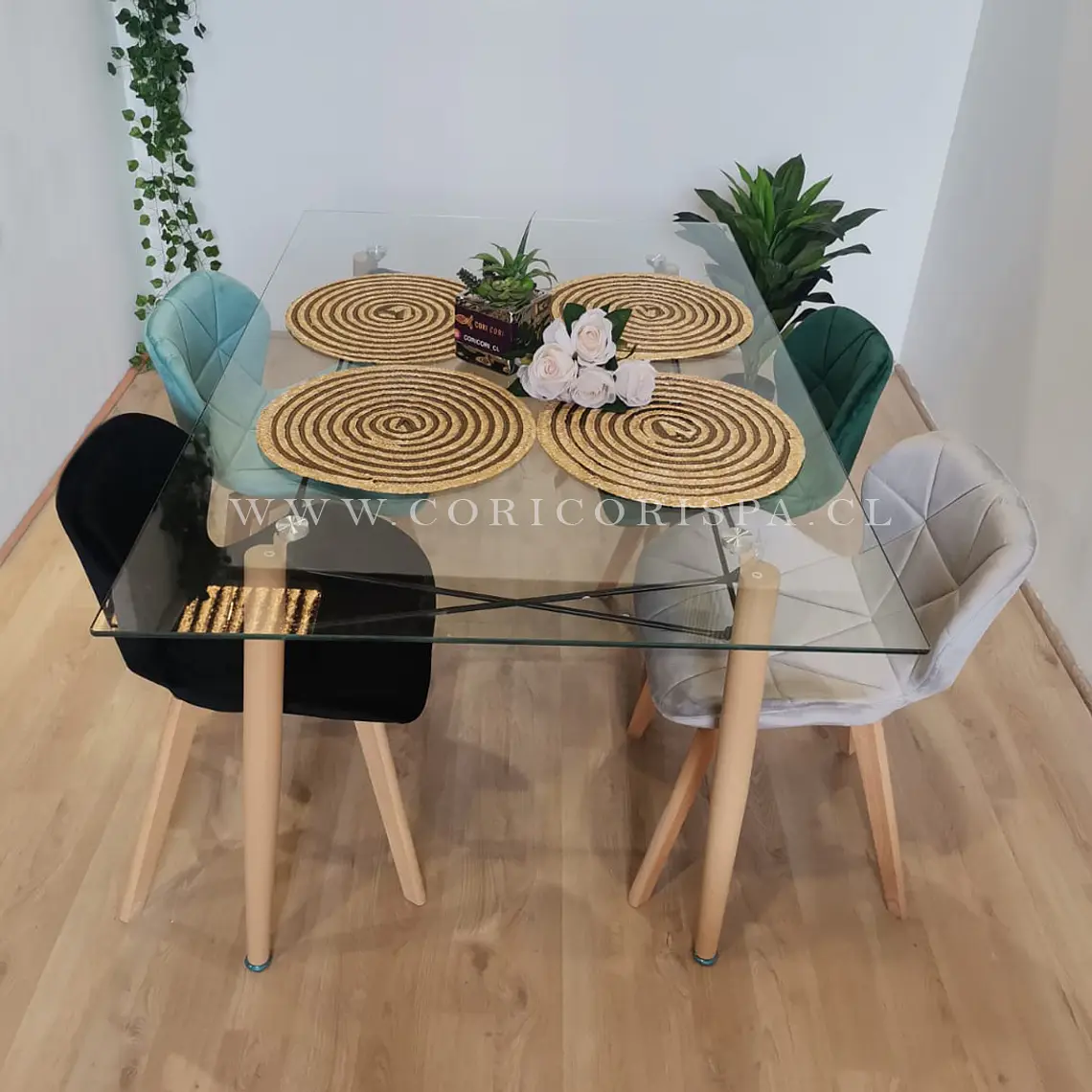  Mesa Crox 160 x 90cms + 4  Sillas Mariposa Velvet  6