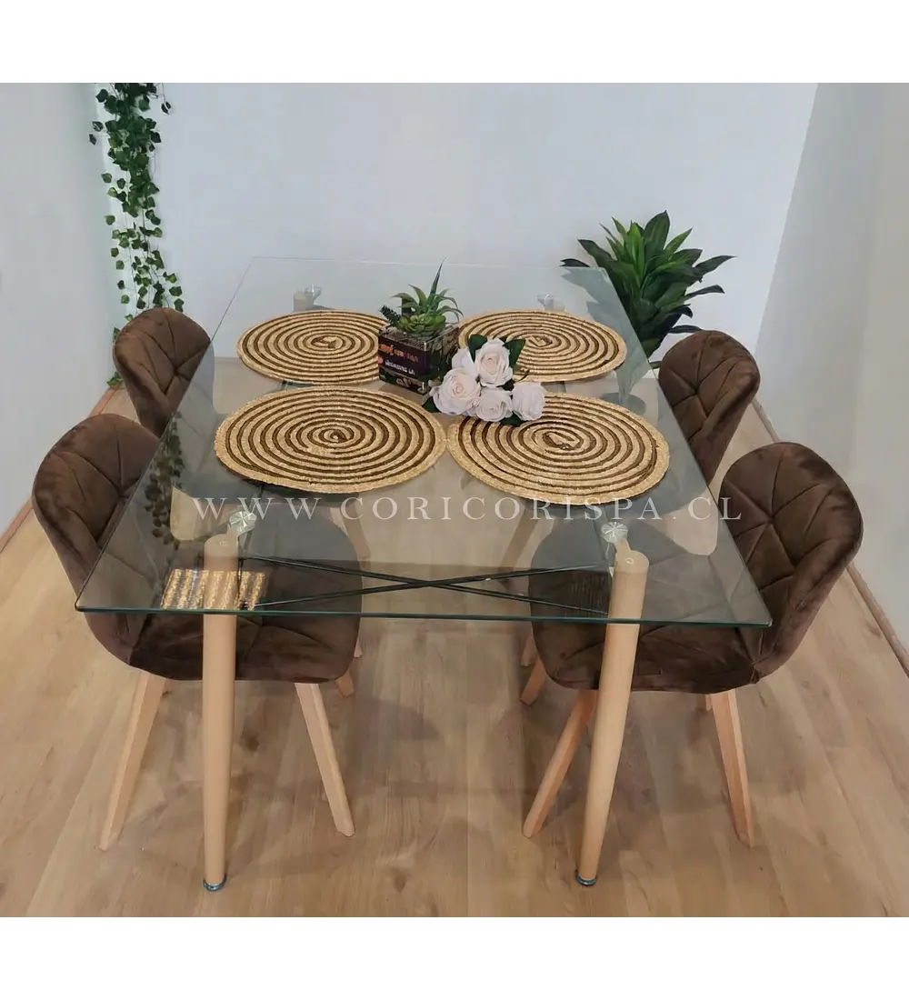  Mesa Crox 160 x 90cms + 4  Sillas Mariposa Velvet 
