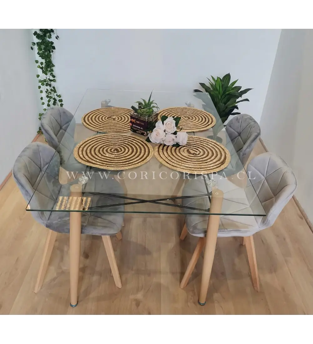  Mesa Crox 160 x 90cms + 4  Sillas Mariposa Velvet 