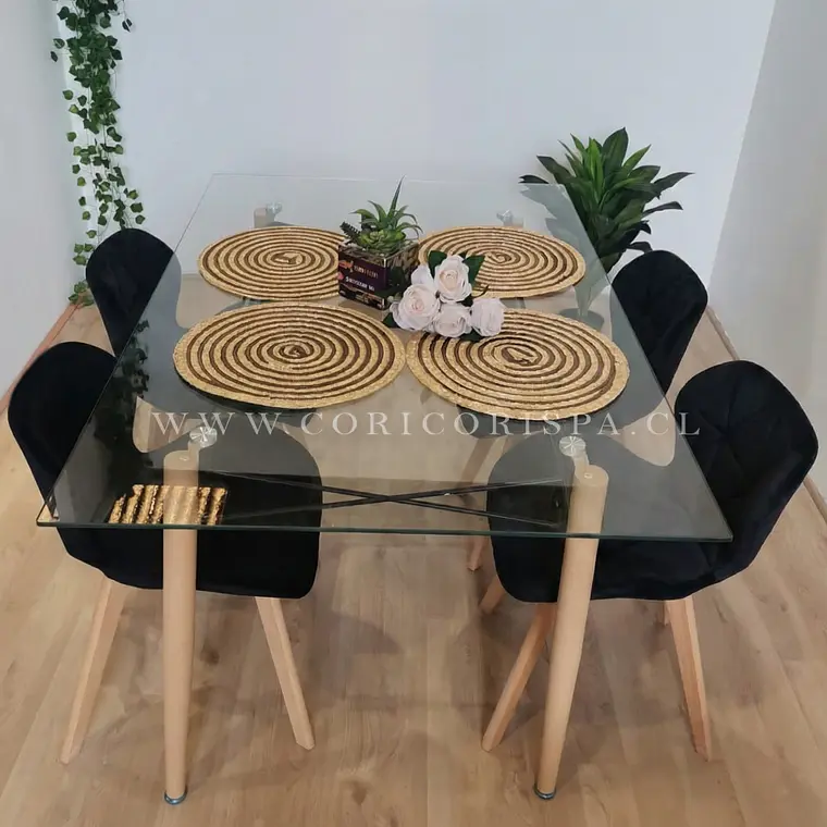  Mesa Crox 160 x 90cms + 4  Sillas Mariposa Velvet  5