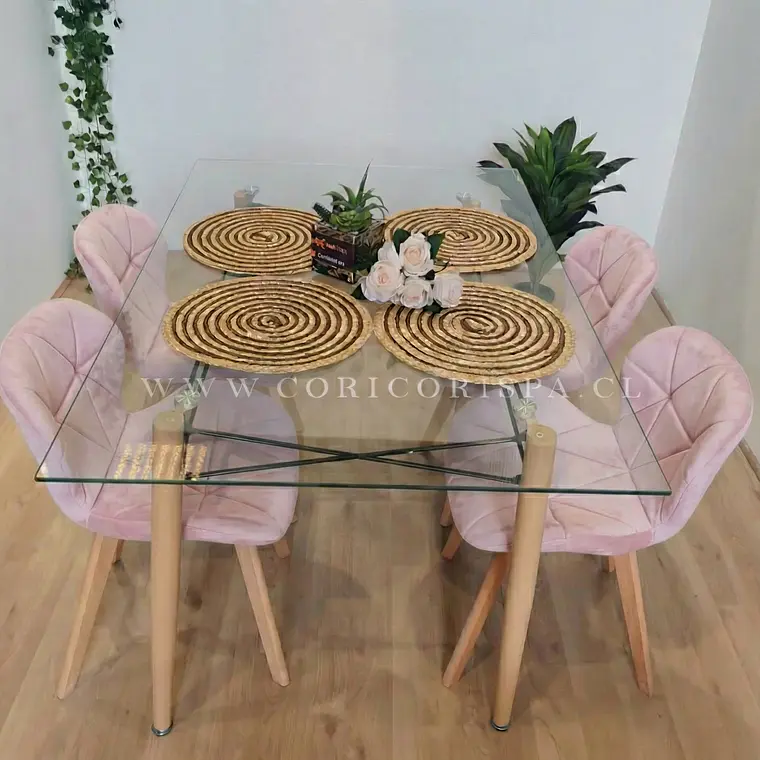  Mesa Crox 160 x 90cms + 4  Sillas Mariposa Velvet  9