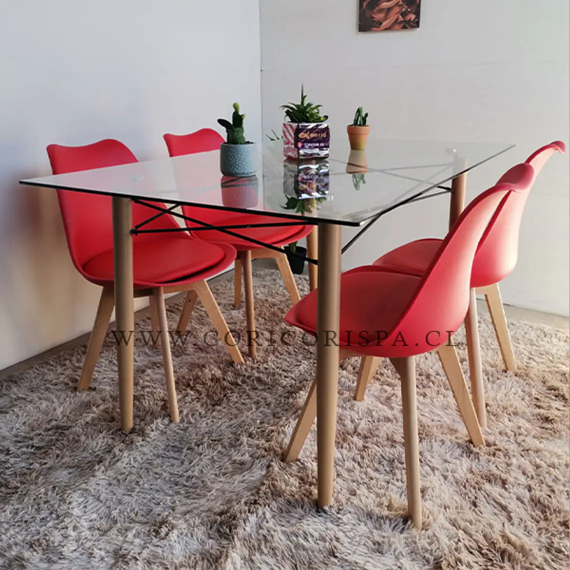 Mesa Crox 160 x 90cms + 4 Sillas Tulip 3