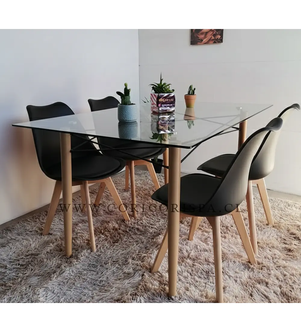 Mesa Crox 160 x 90cms + 4 Sillas Tulip