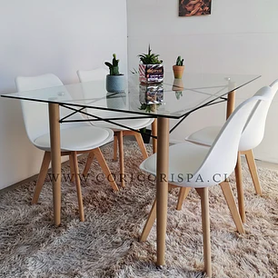 Mesa Crox 160 x 90cms + 4 Sillas Tulip