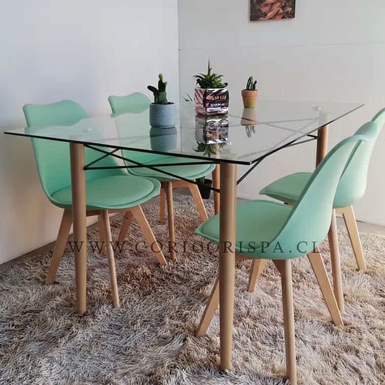 Mesa Crox 160 x 90cms + 4 Sillas Tulip 8