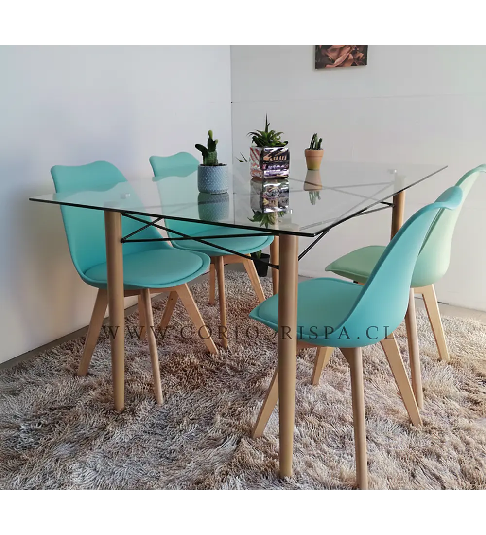 Mesa Crox 160 x 90cms + 4 Sillas Tulip