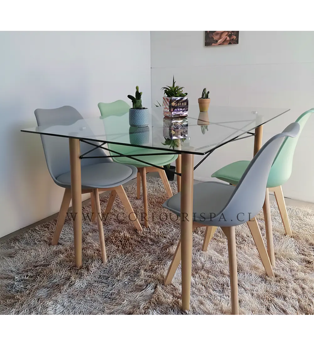 Mesa Crox 160 x 90cms + 4 Sillas Tulip