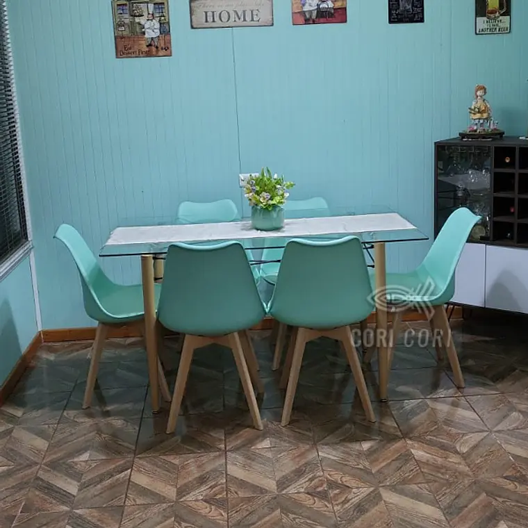  Mesa Crox 160 x 90cms +  6 Sillas Tulip 4