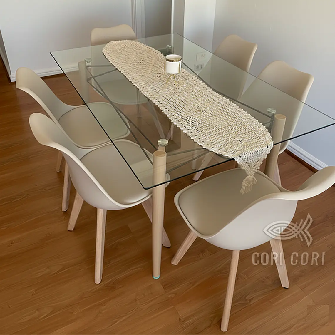  Mesa Crox 160 x 90cms +  6 Sillas Tulip 13