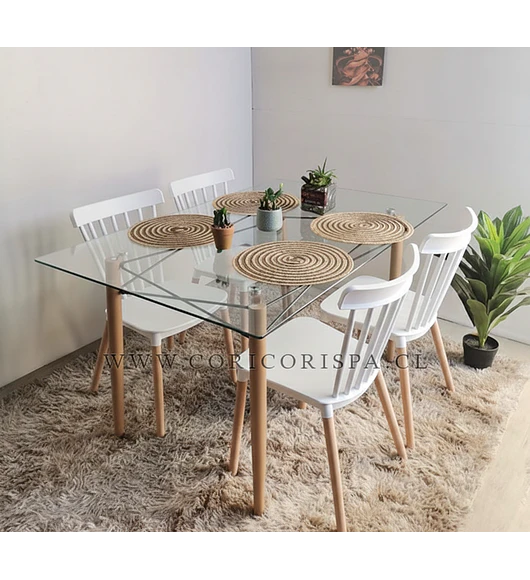 Mesa Crox 160 x 90cms + 4 Sillas Windsor