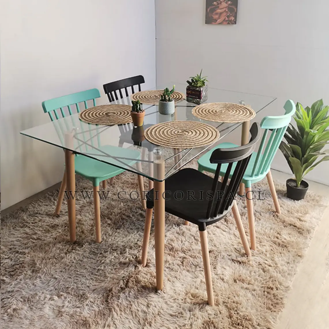 Mesa Crox 160 x 90cms +  6 Sillas Windsor 5