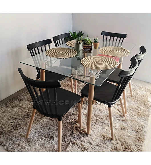Mesa Crox 160 x 90cms +  6 Sillas Windsor