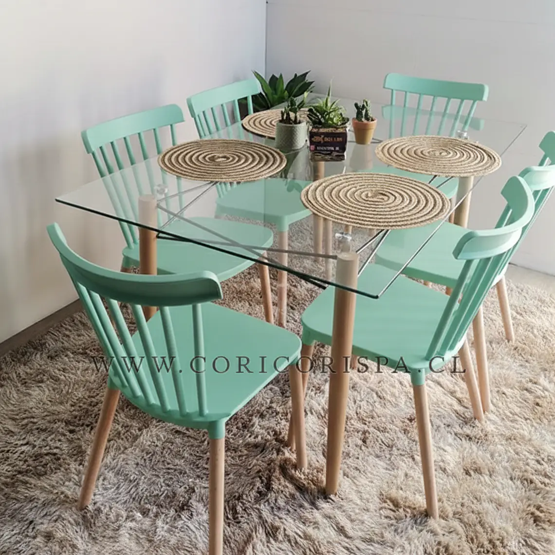 Mesa Crox 160 x 90cms +  6 Sillas Windsor 7