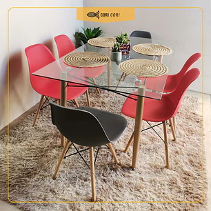 Mesa Crox 160x 90cms + 6 Sillas Eames