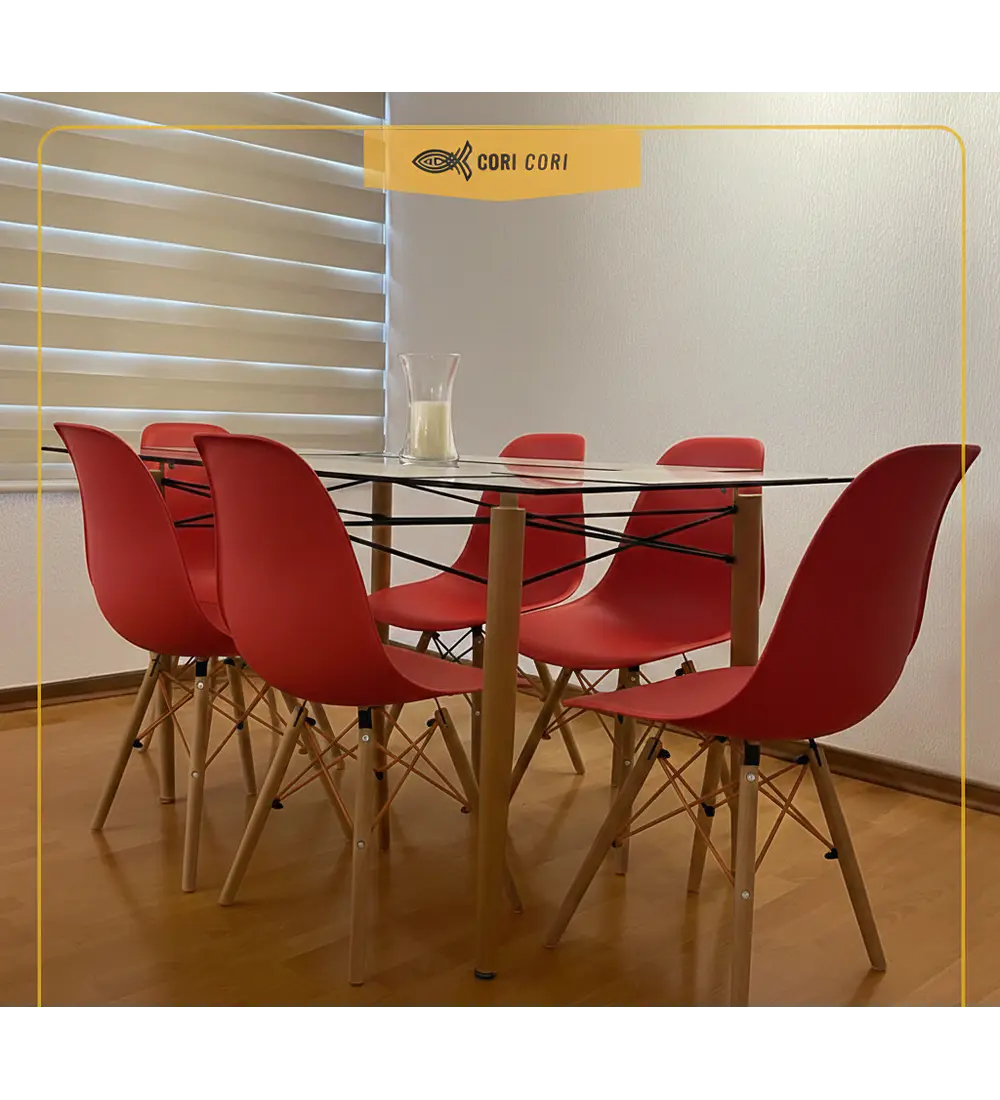 Mesa Crox 160x 90cms + 6 Sillas Eames