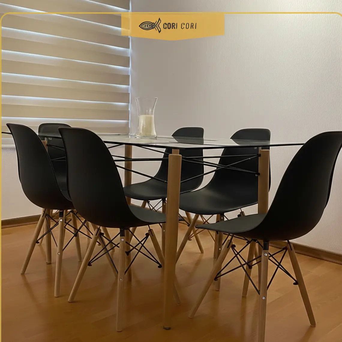 Mesa Crox 160x 90cms + 6 Sillas Eames 6