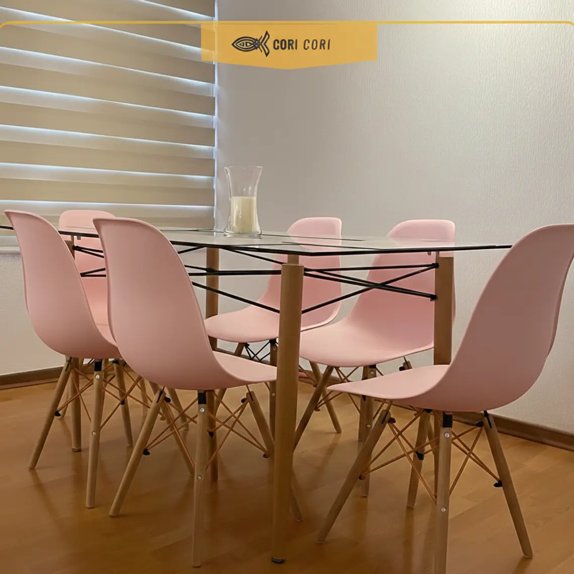 Mesa Crox 160x 90cms + 6 Sillas Eames 7