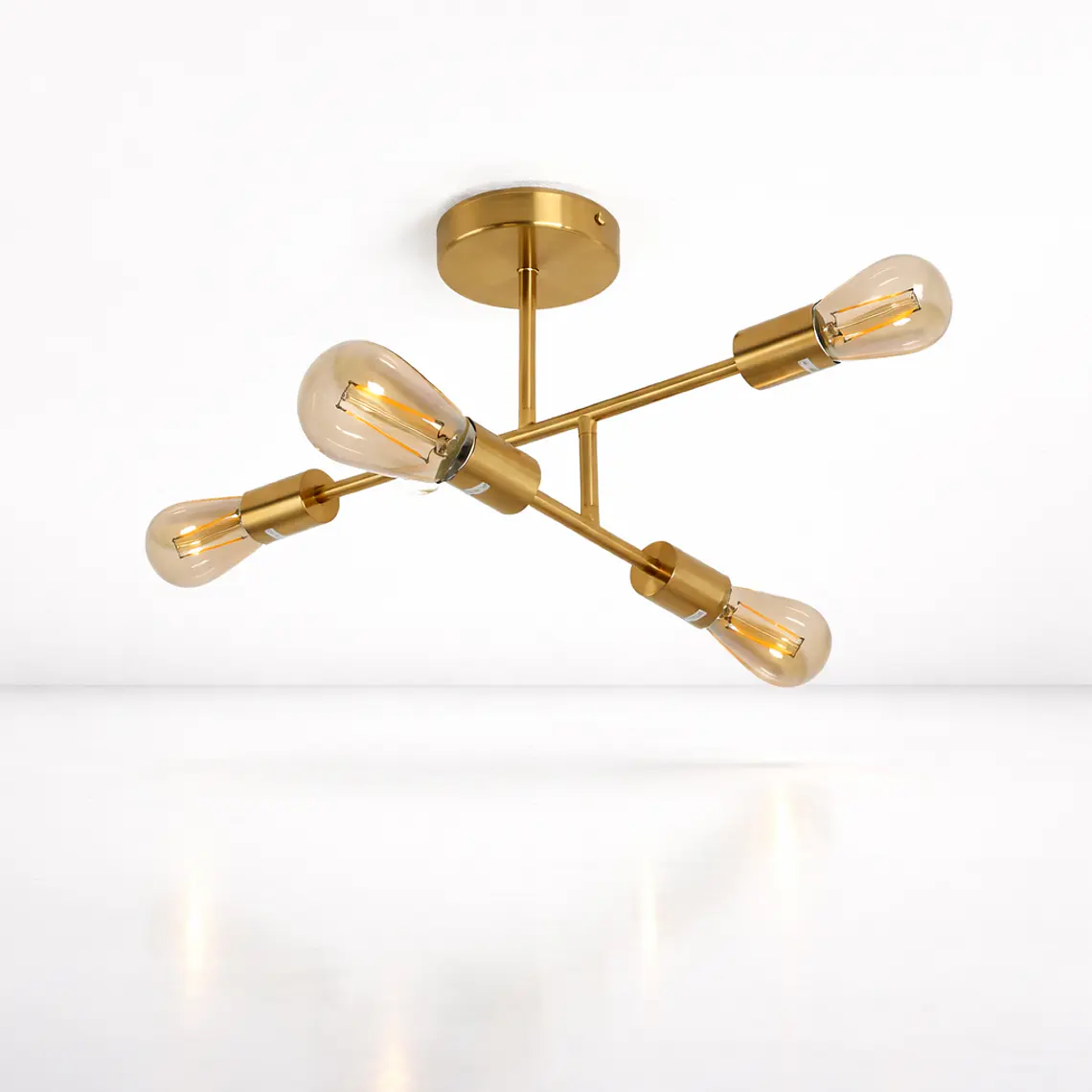 Lámpara de Techo Dorada 4 Porta Ampolletas E27 Modelo Marsic I Konnergie 3