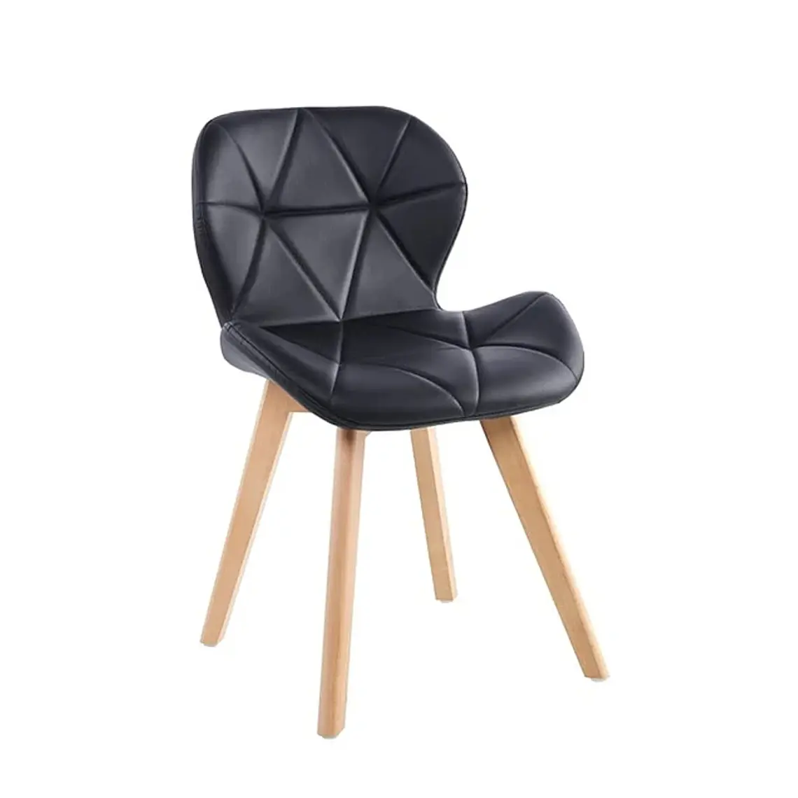 Comedor Mesa Aura Blanca 120cms  + 4 Sillas Mariposa Ecocuero Wood 9