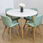 Comedor Mesa Aura Blanca 120cms  + 4 Sillas Mariposa Ecocuero Wood - Miniatura 2