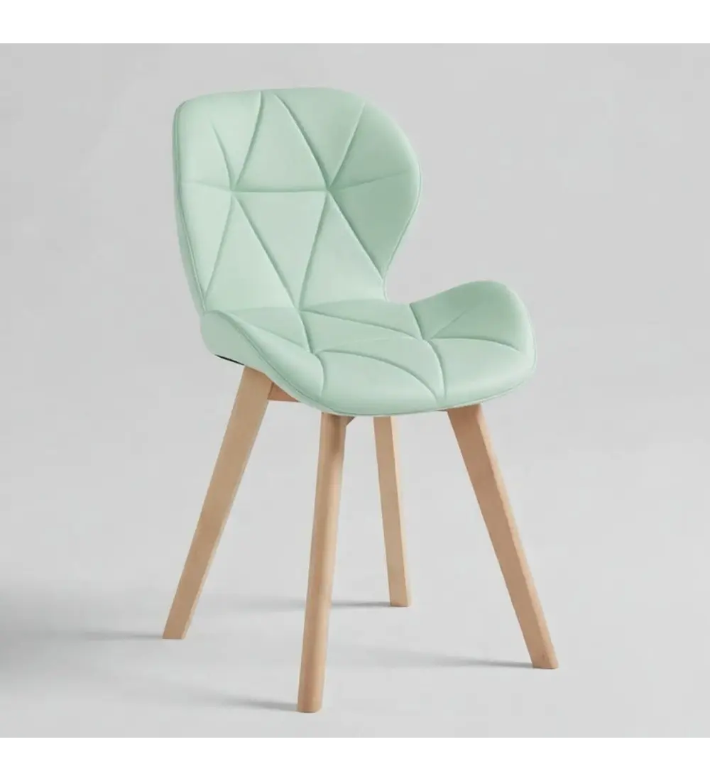 Comedor Mesa Aura Blanca 120cms  + 4 Sillas Mariposa Ecocuero Wood