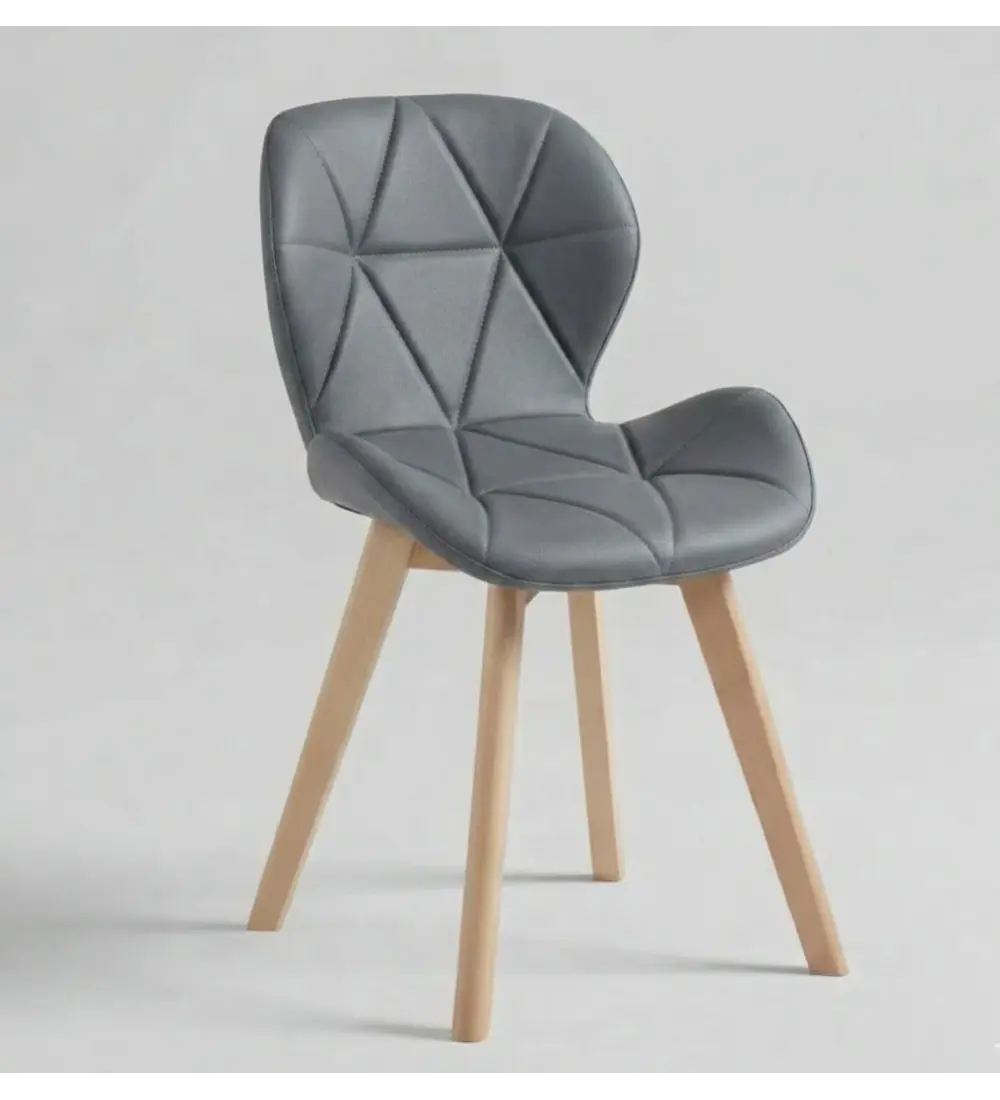 Comedor Mesa Aura Blanca 120cms  + 4 Sillas Mariposa Ecocuero Wood