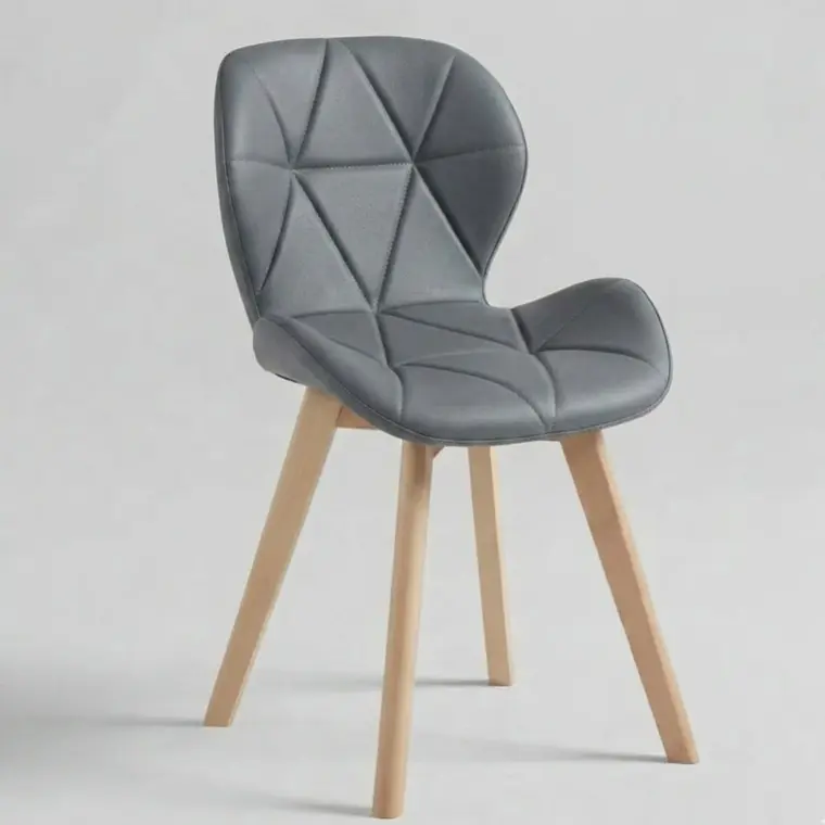 Comedor Mesa Aura Blanca 120cms  + 4 Sillas Mariposa Ecocuero Wood 12