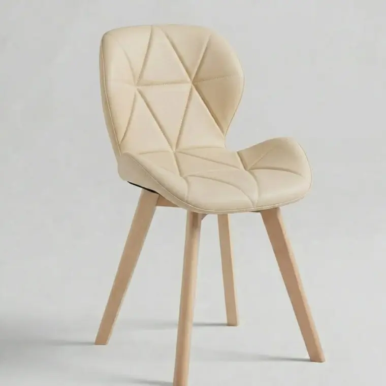 Comedor Mesa Aura Blanca 120cms  + 4 Sillas Mariposa Ecocuero Wood 14