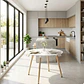 Comedor Mesa Aura Blanca 120cms  + 4 Sillas Mariposa Ecocuero Wood - Miniatura 16