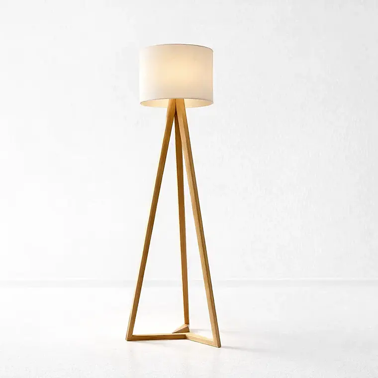 Lampara de Pie Classic Blanca / Madera 1