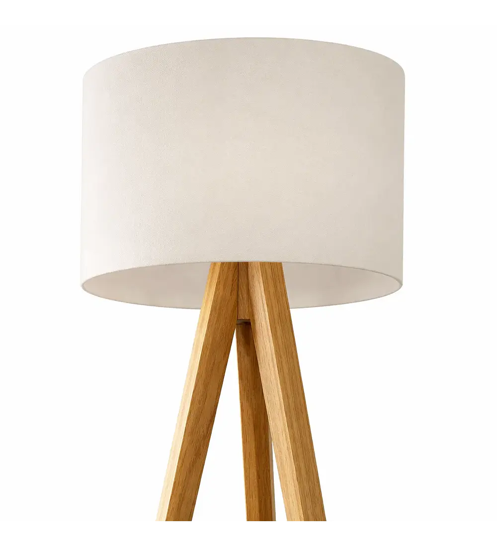 Lampara de Pie Classic Blanca / Madera
