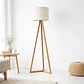 Lampara de Pie Classic Blanca / Madera - Miniatura 2