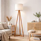 Lampara de Pie Classic Blanca / Madera - Miniatura 3
