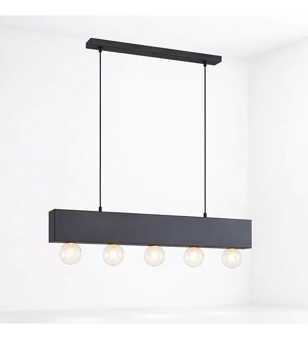 Lampara Colgante Couture Negro 5 Luces