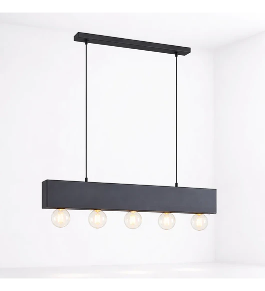 Lampara Colgante Couture Negro 5 Luces