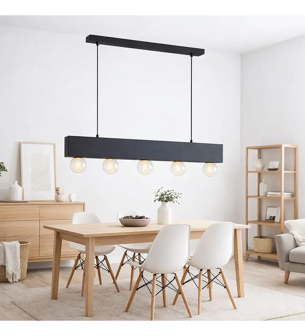 Lampara Colgante Couture Negro 5 Luces