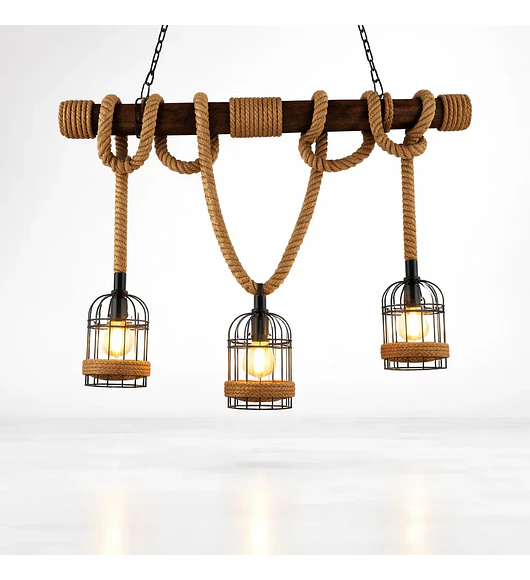 Lampara Colgante Cuerdas 3 Luces L05