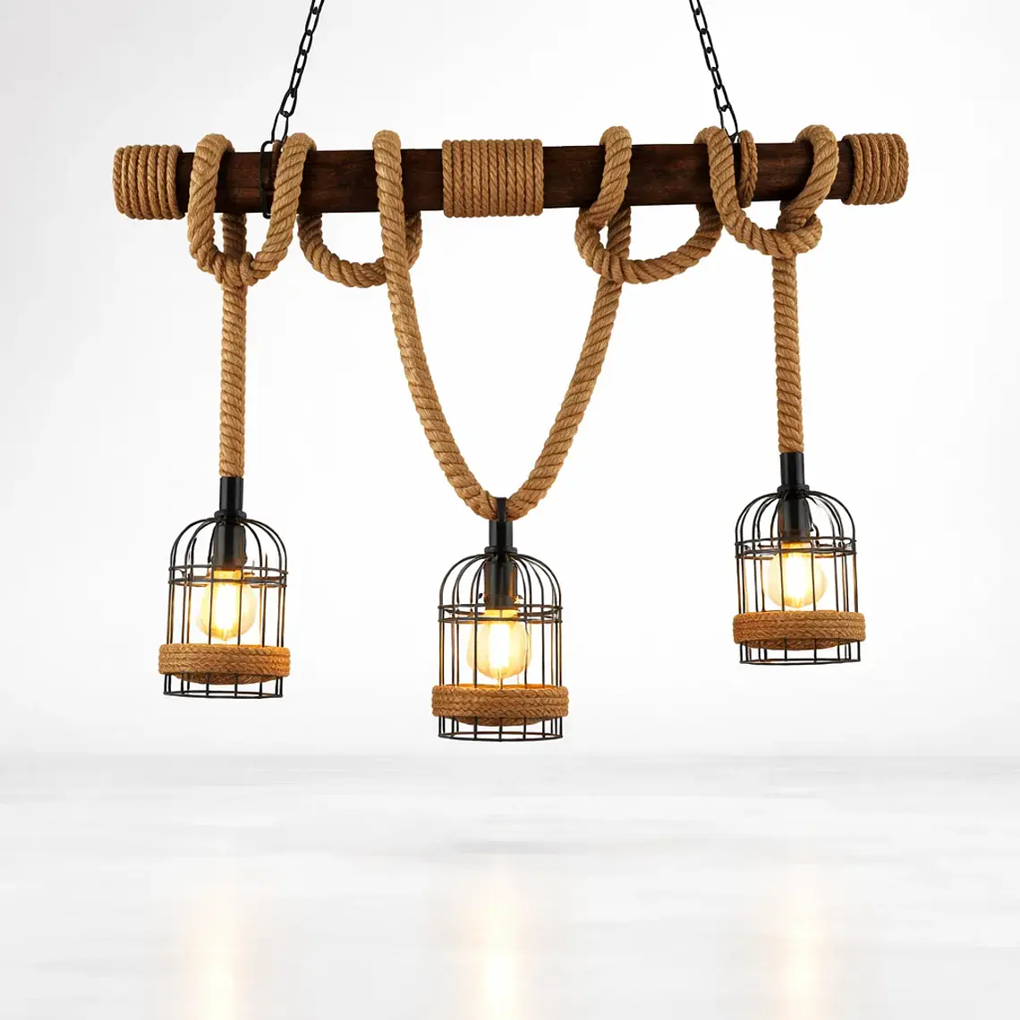 Lampara Colgante Cuerdas 3 Luces L05 1