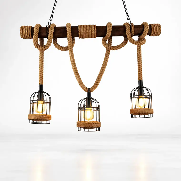 Lampara Colgante Cuerdas 3 Luces L05 1
