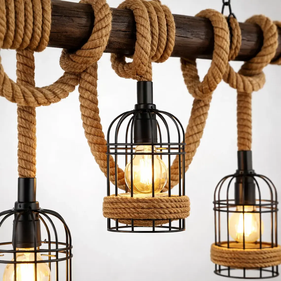 Lampara Colgante Cuerdas 3 Luces L05 4