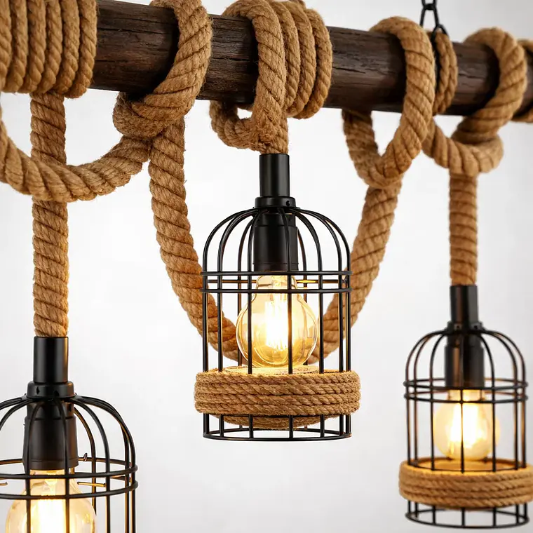 Lampara Colgante Cuerdas 3 Luces L05 4