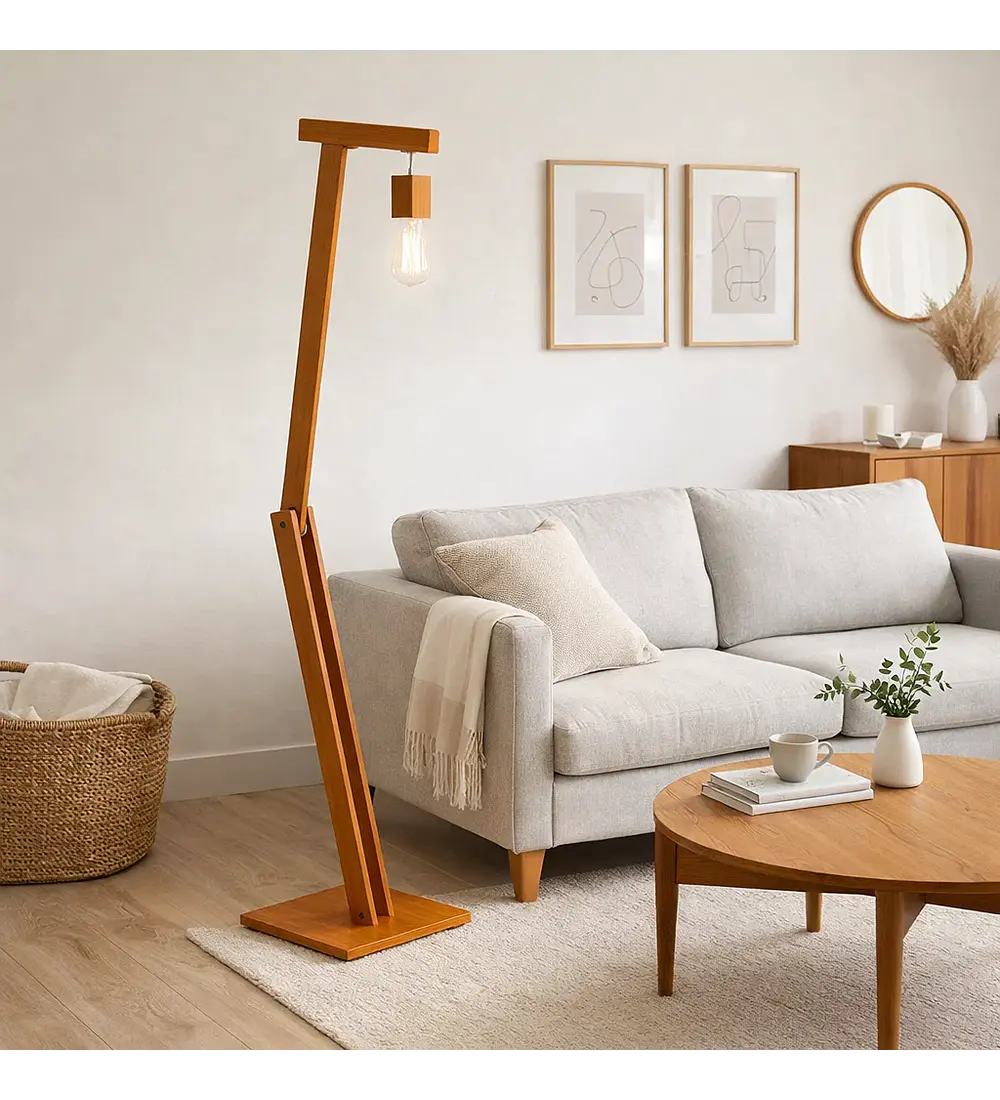 Lampara de Pie Madera Pelicano