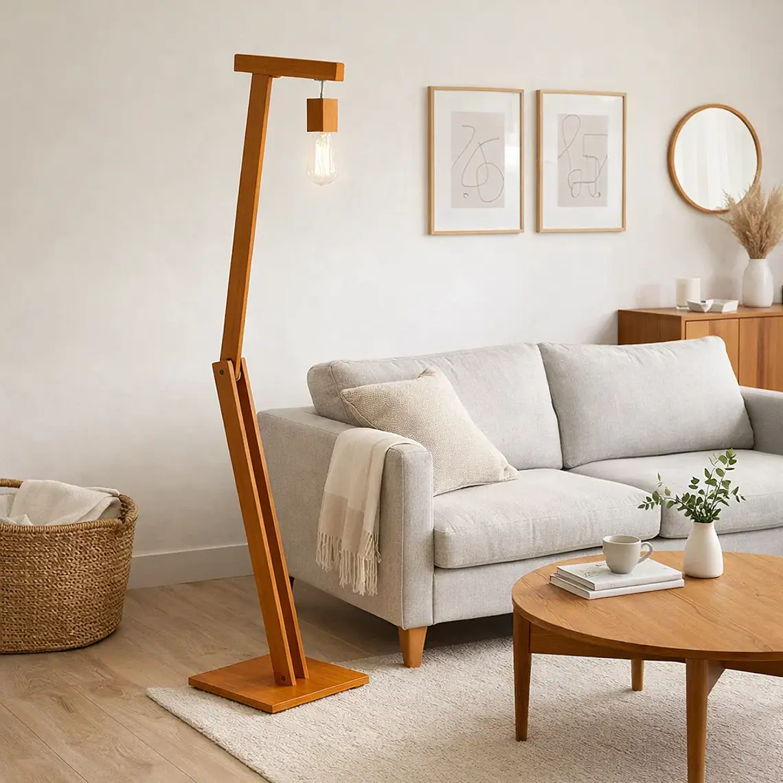 Lampara de Pie Madera Pelicano 3