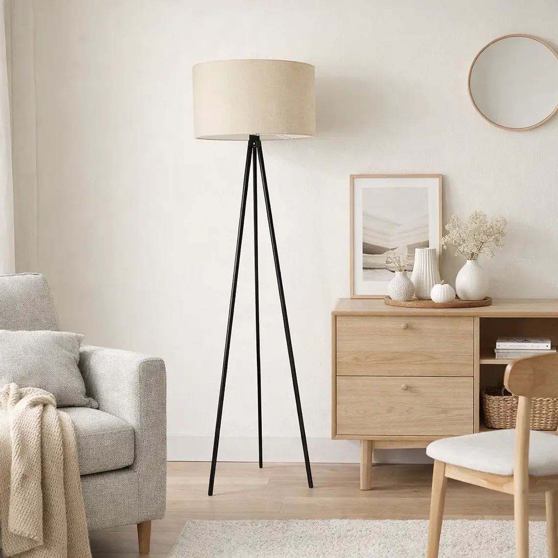 Lampara Tripode Beige 101 3