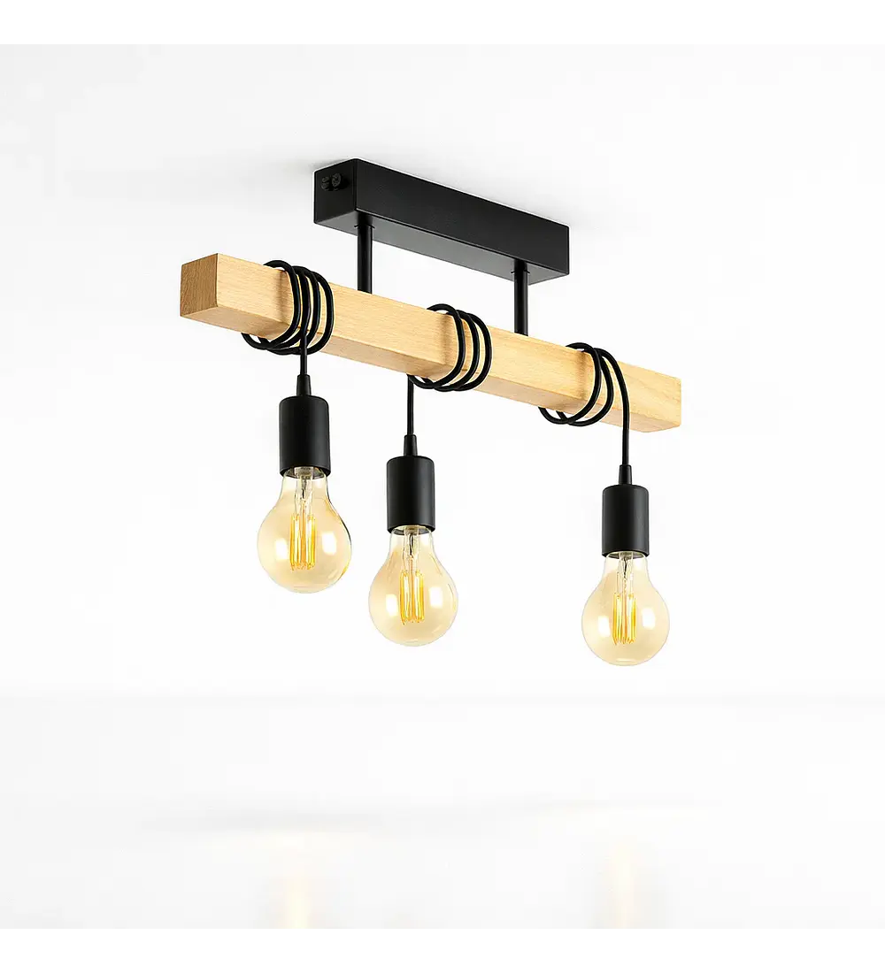 Lampara Colgante Townshend Negra 3 Luces