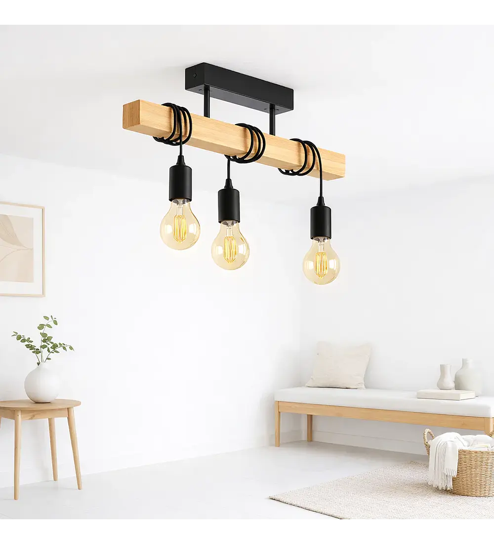Lampara Colgante Townshend Negra 3 Luces